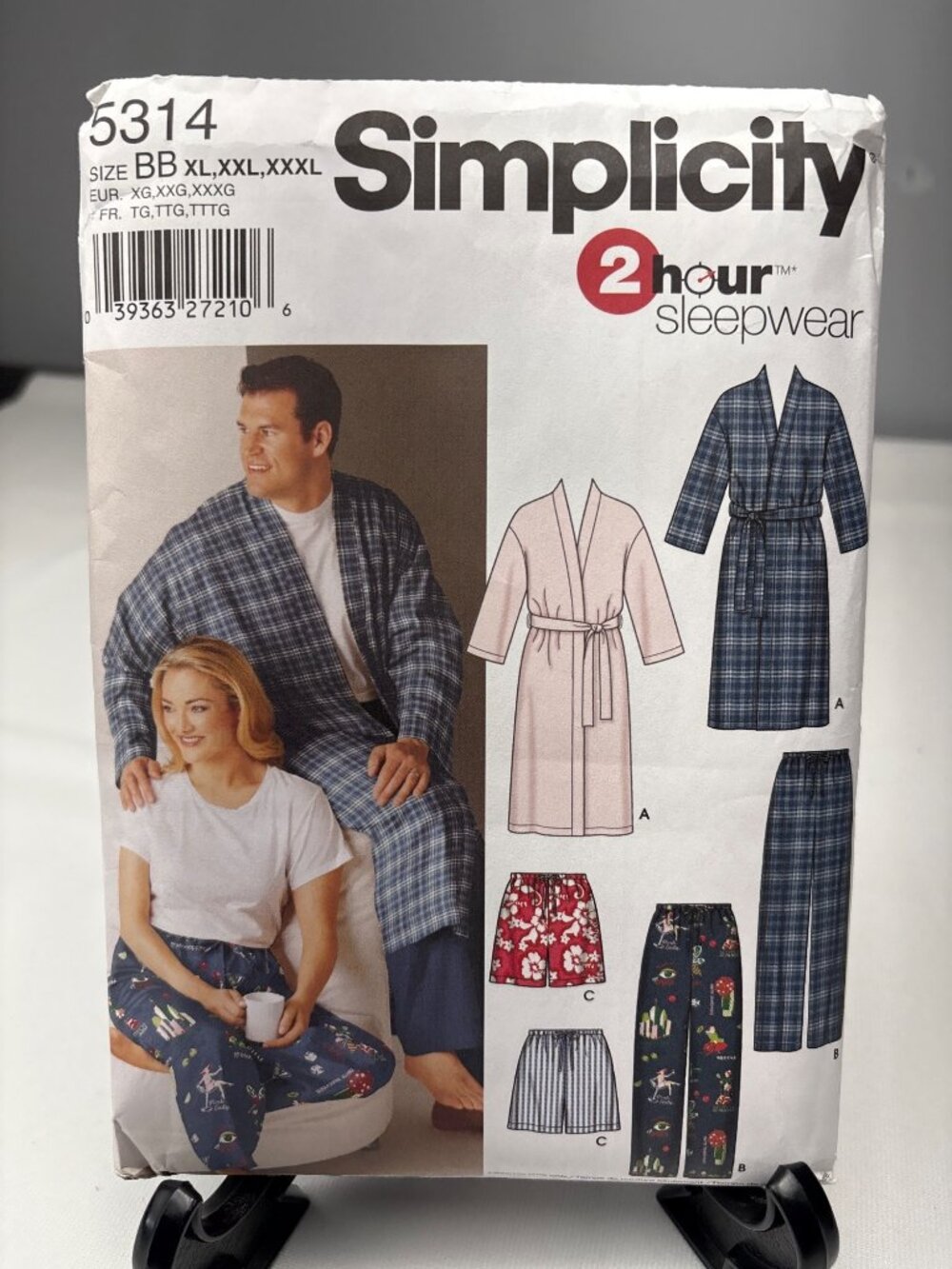 Simplicity 5314 Pattern Plus Sizes XL-XXL-XXXL Unisex Robes Pants Shorts